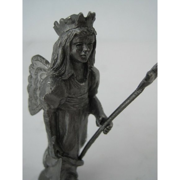 Michael Ricker Pewter 2 Figurine Flowers & Mice, Fairy With Crown Wand & Wings - Picture 9 of 12